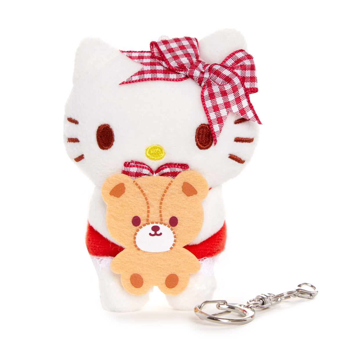 Hello Kitty Plush Mascot Keychain (Red Gingham)