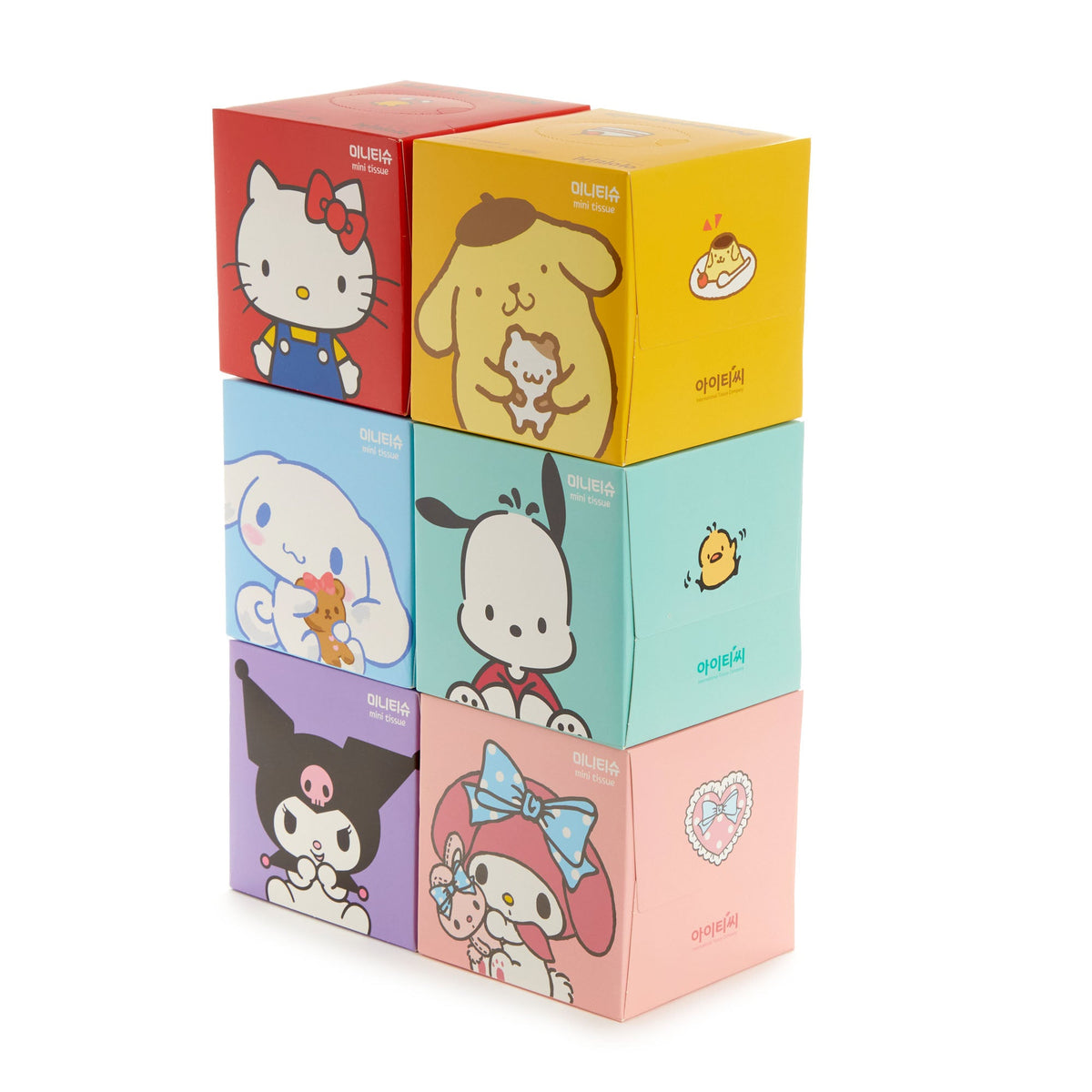 Hello Kitty and Friends Facial 2-Ply Mini Tissue Boxes (Pack of 6)
