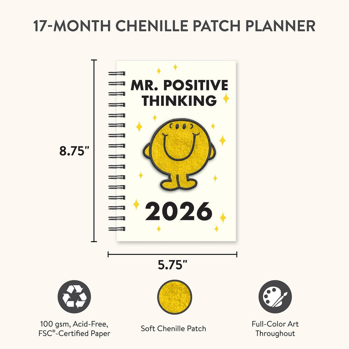 Mr. Positive x Studio Oh! 2026 Thinking Chenille Patch Planner