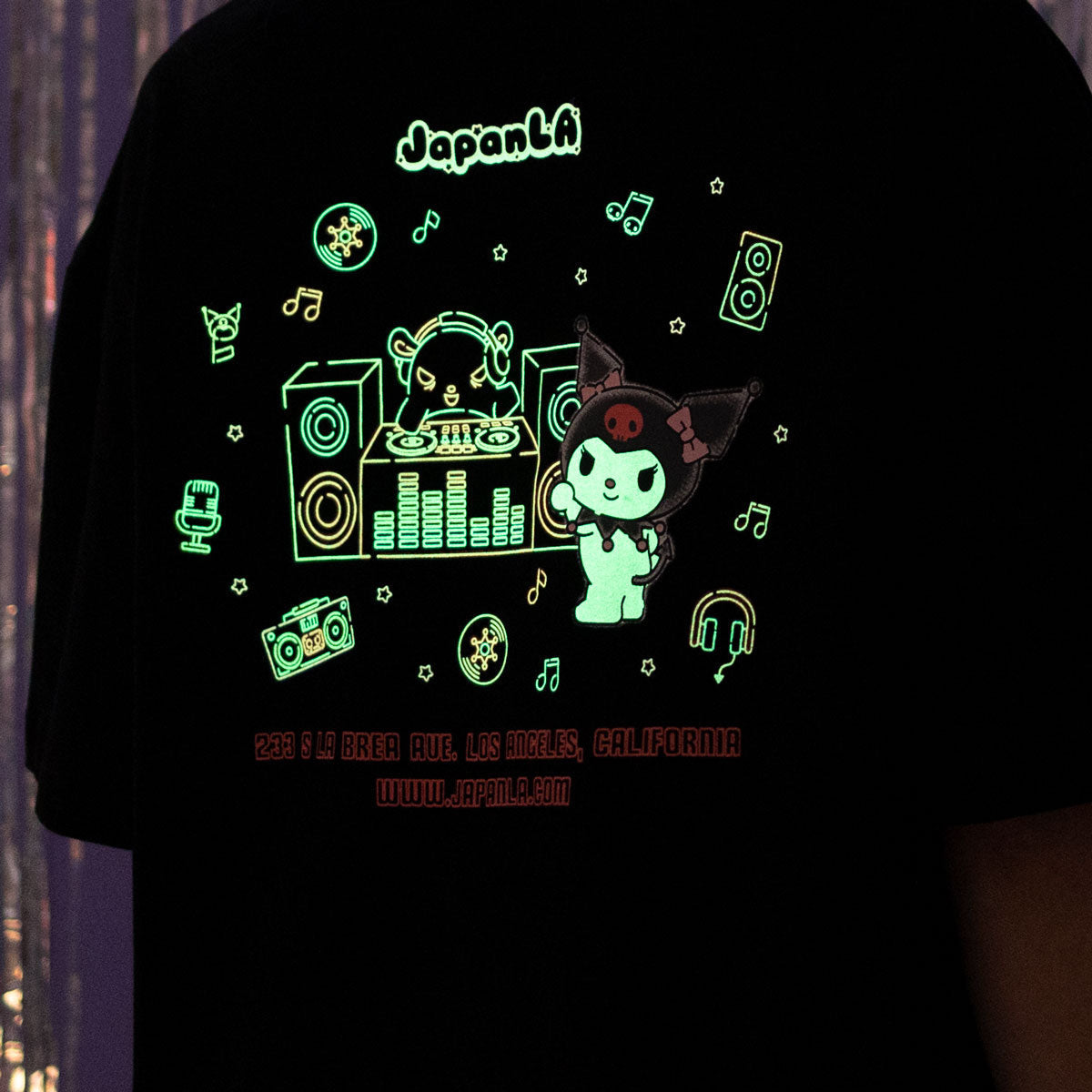 Kuromi x JapanLA Glow-In-The-Dark Anniversary Party Tee