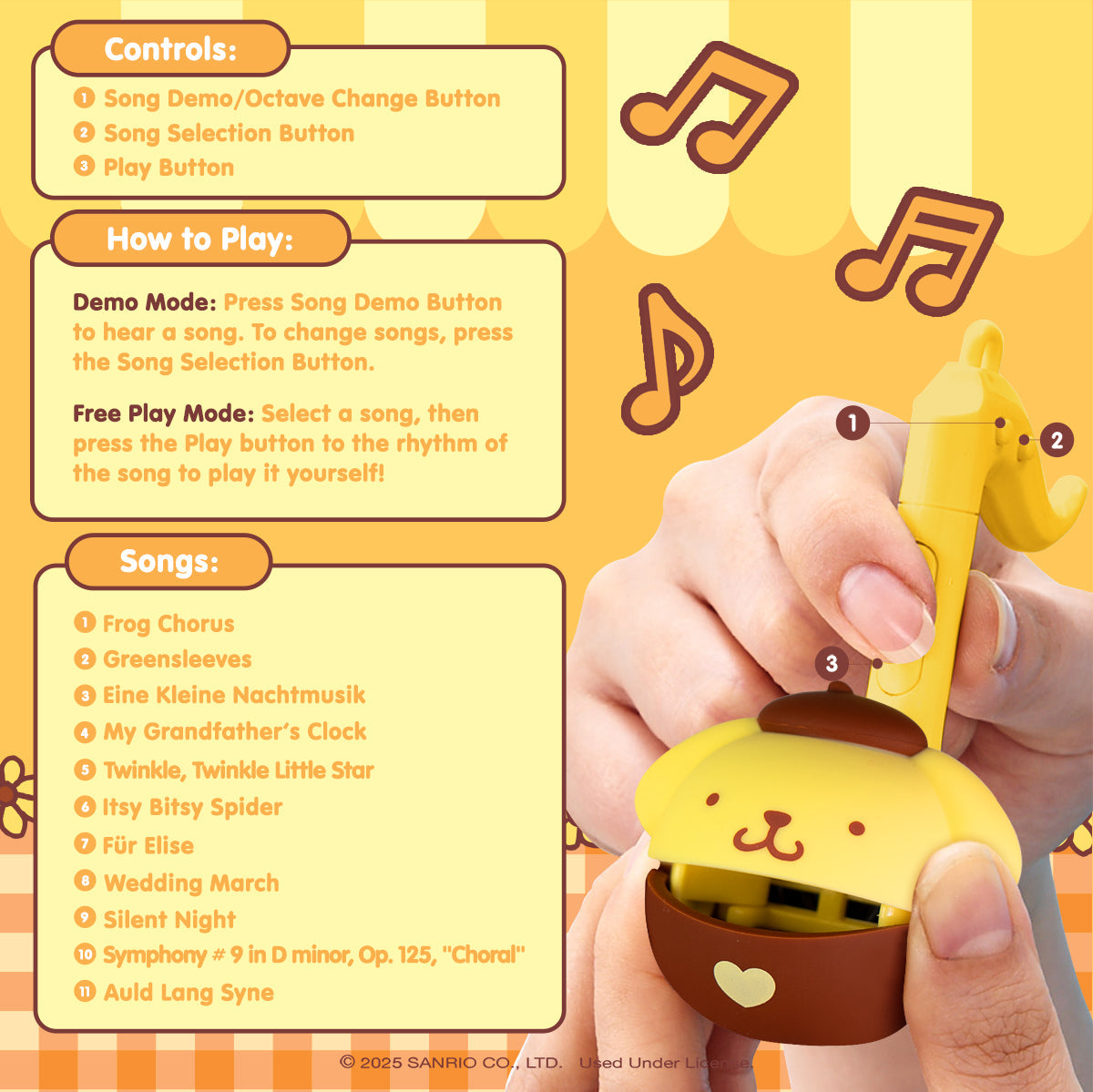 Pompompurin Mini Otamatone Melody Charm