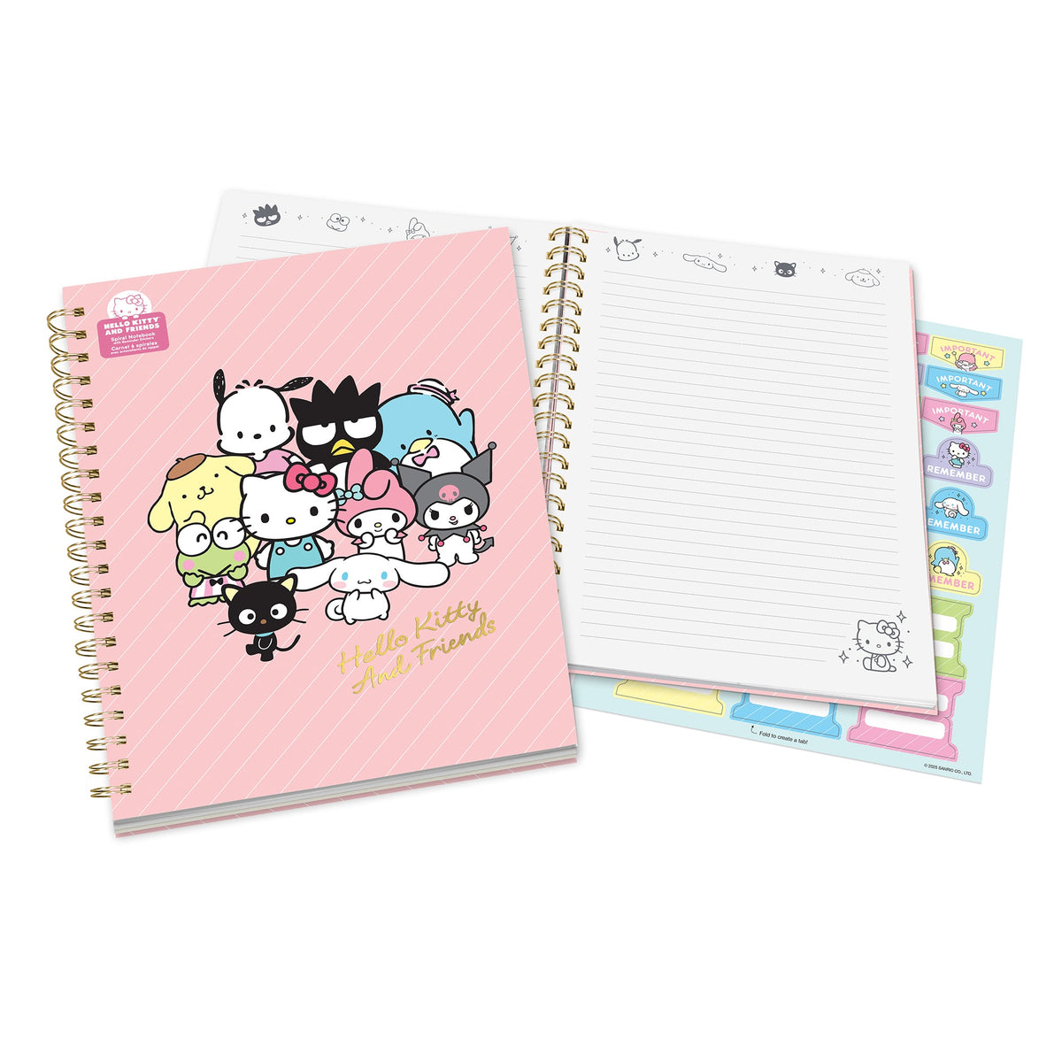 Hello Kitty and Friends x Studio Oh! Pink Pinstripe Extra-Large Spiral Notebook