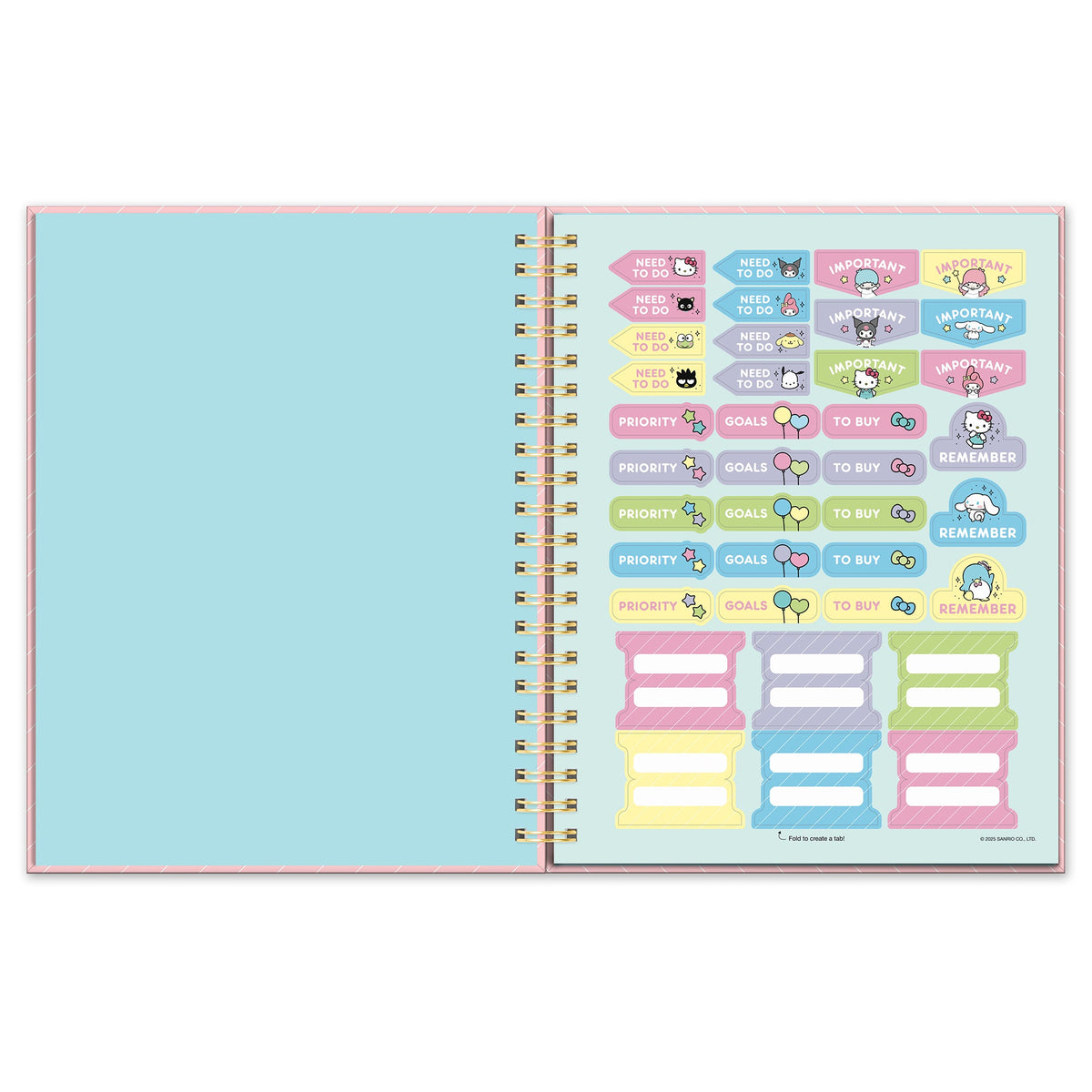 Hello Kitty and Friends x Studio Oh! Pink Pinstripe Extra-Large Spiral Notebook