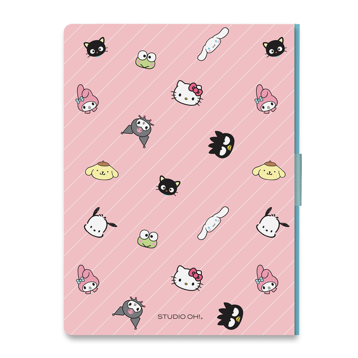 Hello Kitty and Friends x Studio Oh! Pink Pinstripe Casey Notebook with Phone Loop