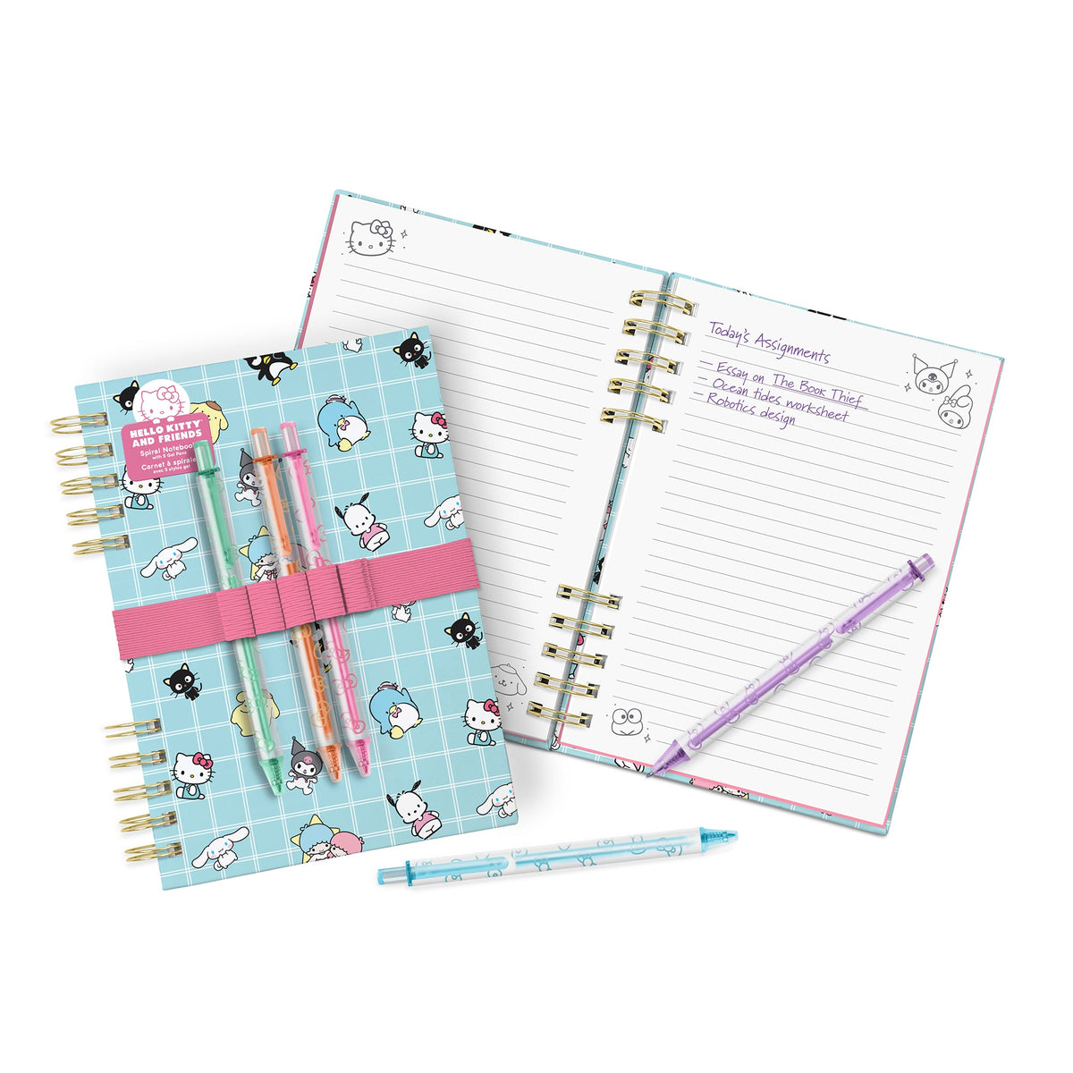 Hello Kitty and Friends x Studio Oh! Blue Grid Harper Notebook &amp; Pen Set