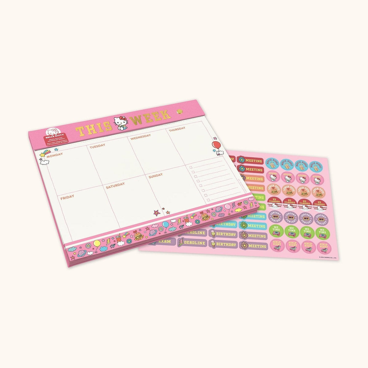 Hello Kitty x Studio Oh! College Letters Weekly Desk Pad