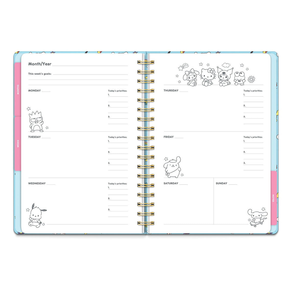 Hello Kitty and Friends x Studio Oh! College Letters Tri-Tab Planner