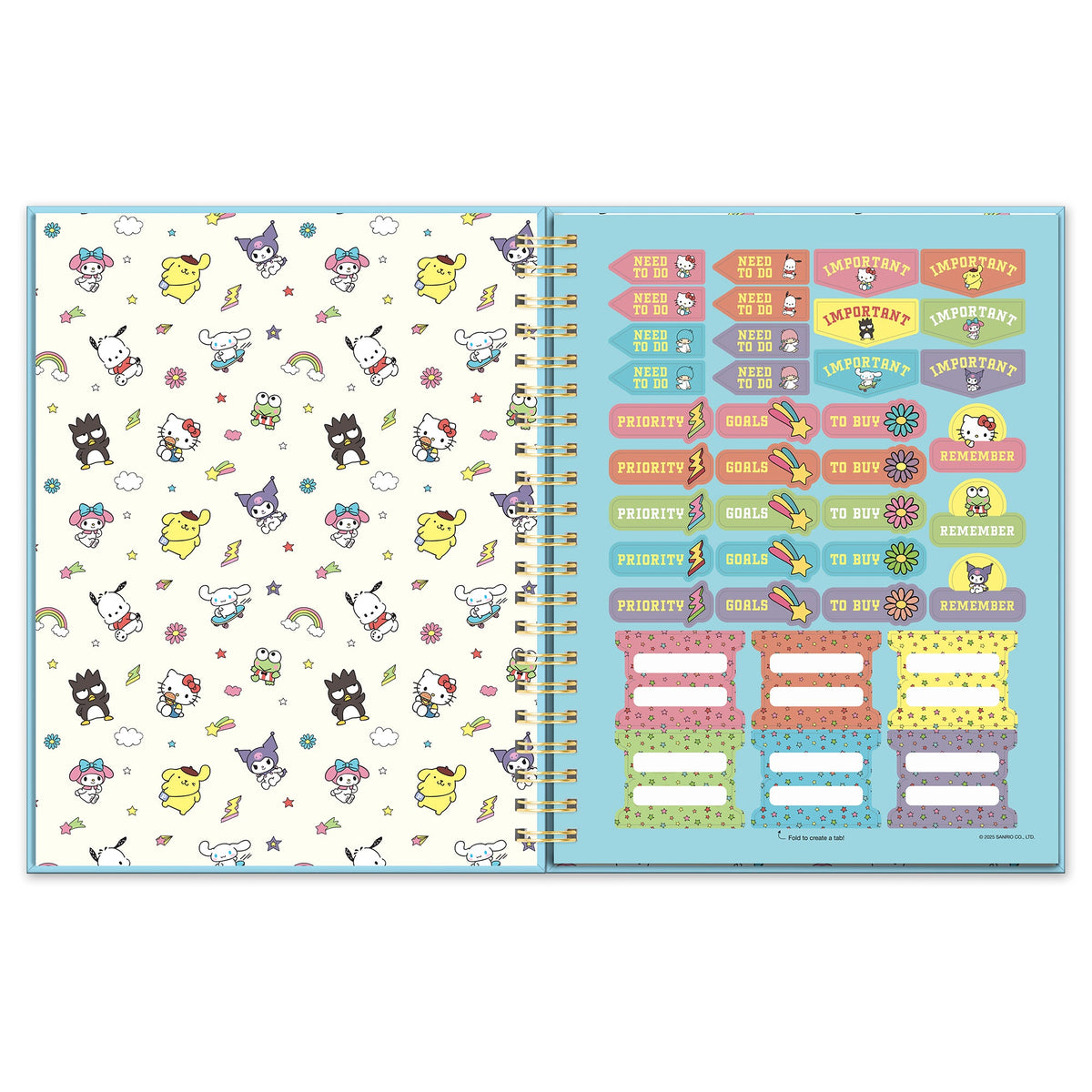 Hello Kitty and Friends x Studio Oh! College Letters Blue Extra-Large Spiral Notebook