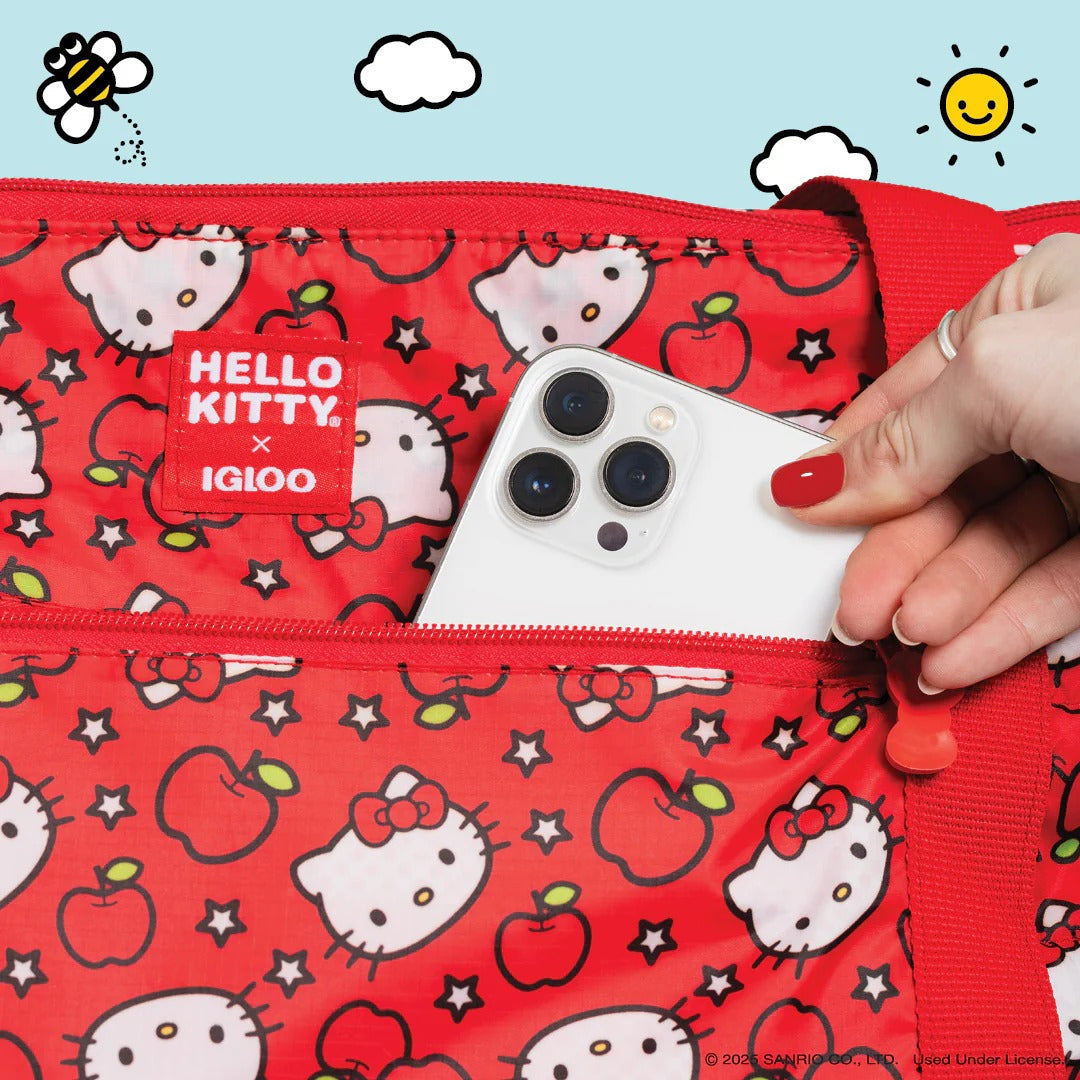 Hello Kitty x Igloo Apples Packable Puffer 20-Can Cooler Bag (Red)