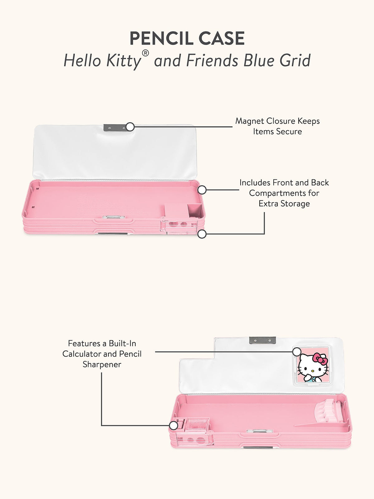 Hello Kitty and Friends x Studio Oh! Blue Grid Pencil Case