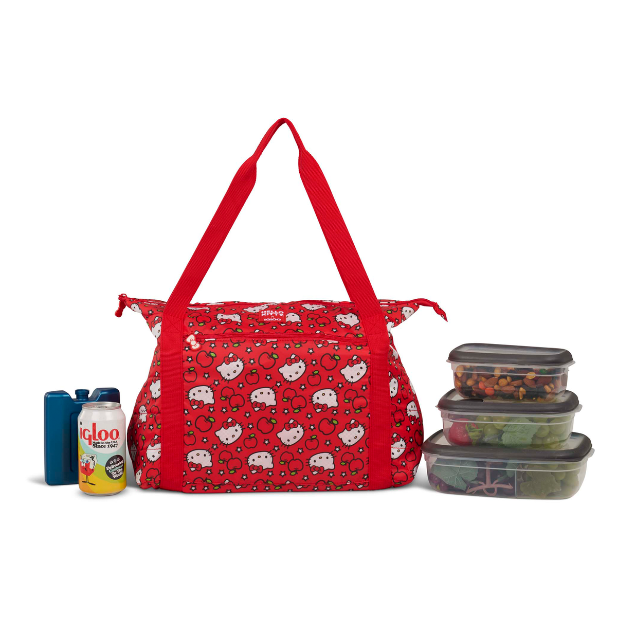 Hello Kitty x Igloo Apples Packable Puffer 20-Can Cooler Bag (Red)