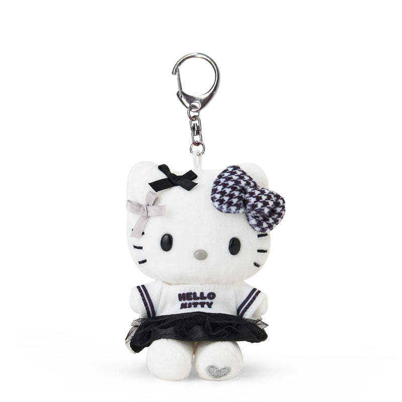 Hello Kitty Plush Mascot Keychain (Silver Houndstooth Series)
