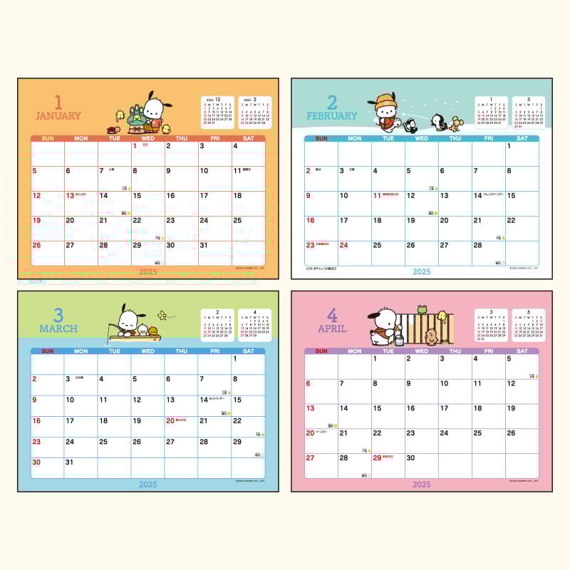 Pochacco 2025 Desk Calendar
