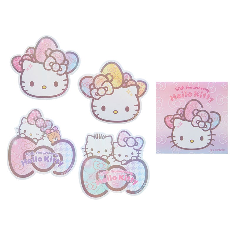 Hello Kitty Sticker &amp; Pouch Set 50th Anniv. (Fashionable Ribbons Series)