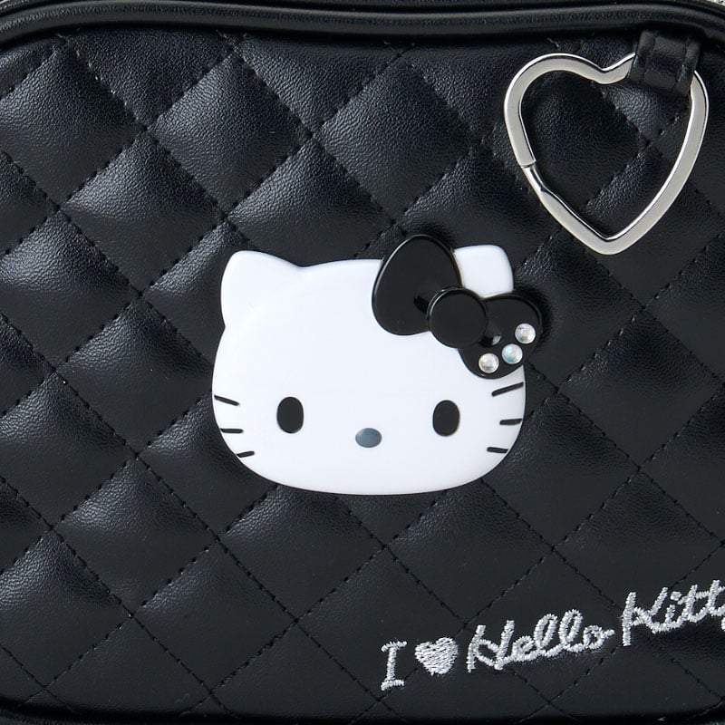 Hello Kitty Black Quilted Zipper Pouch (I Love Hello Kitty Series)