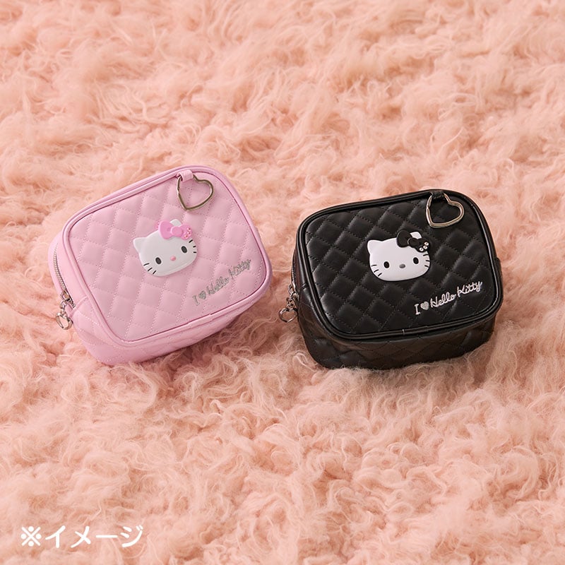 Hello Kitty Pink Quilted Zipper Pouch (I Love Hello Kitty Series)