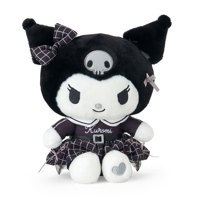 Kuromi 8&quot; Plush (Silver Houndstooth Series)