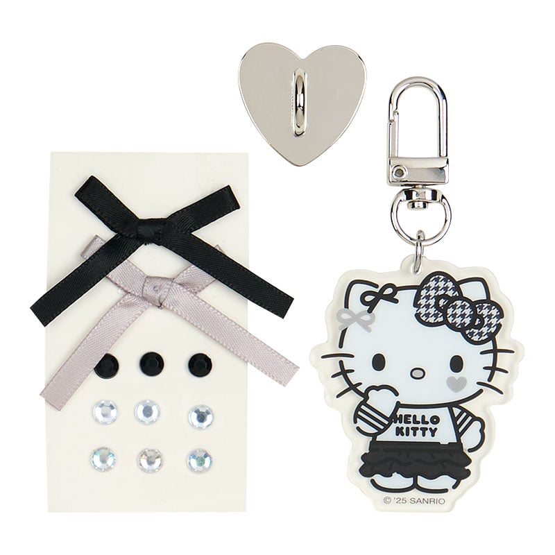 Hello Kitty Smartphone Charm Set (Silver Houndstooth Series)