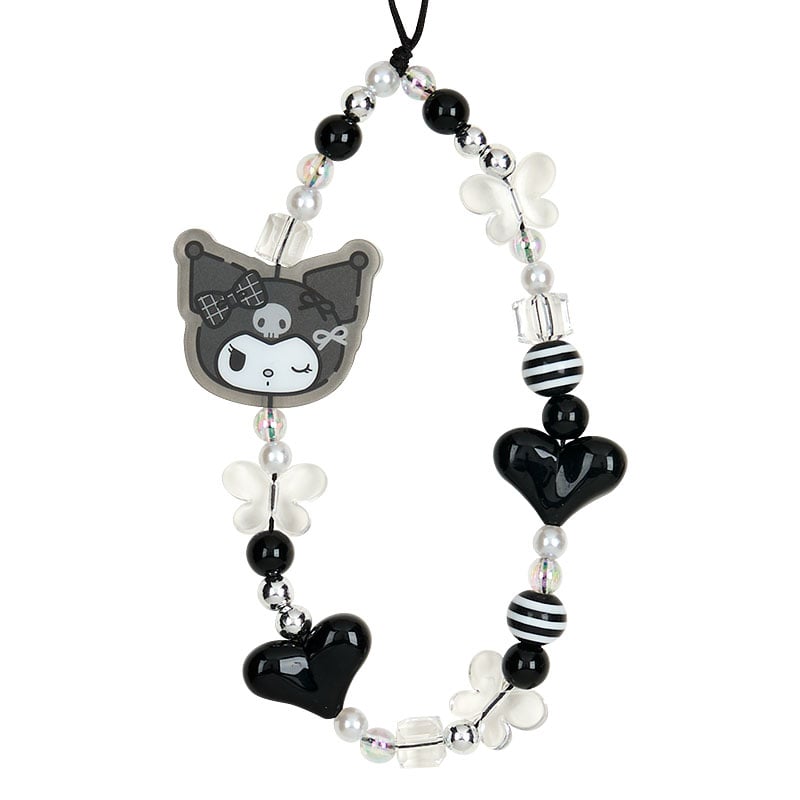 Kuromi Smartphone Charm Set (Silver Houndstooth Series)