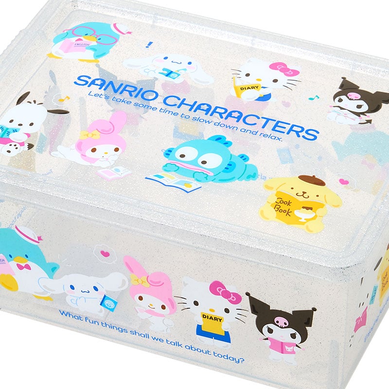 Sanrio Characters Clear Glitter Storage Bin (S)