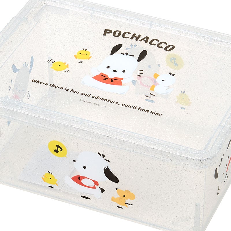 Pochacco Clear Glitter Storage Bin (S)