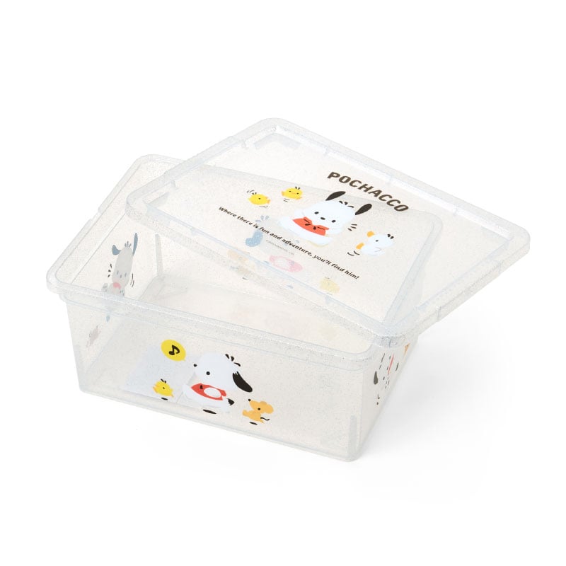 Pochacco Clear Glitter Storage Bin (S)