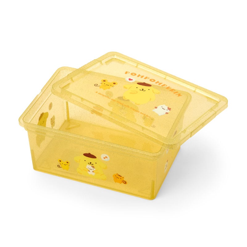 Pompompurin Clear Glitter Storage Bin (S)