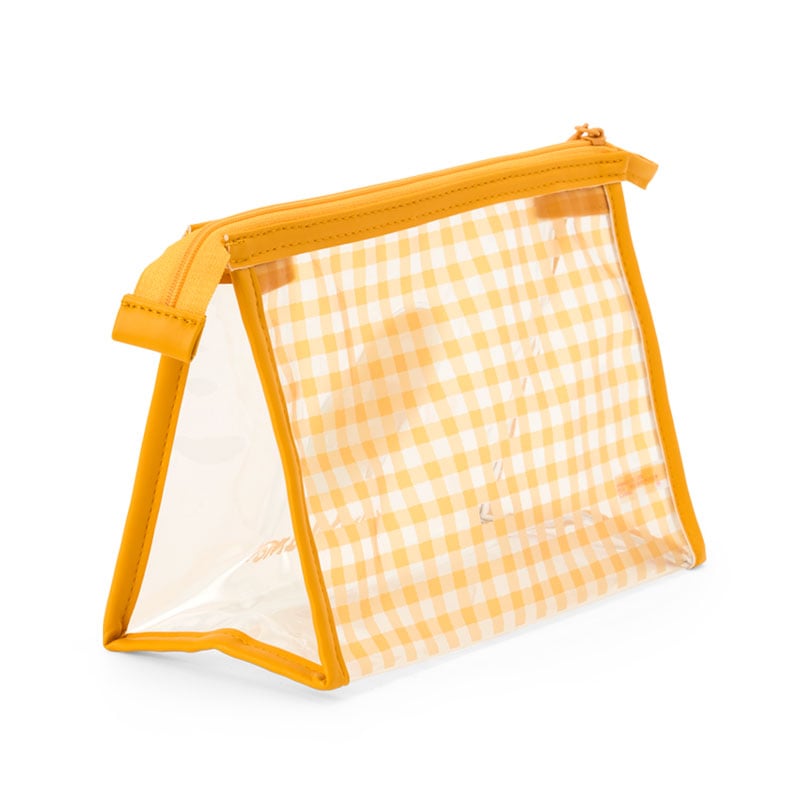 Gudetama Clear Gingham Zipper Pouch